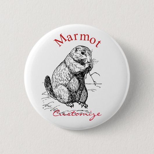 Cute Marmot Animal Thunder_Cove Ronde Button 5,7 Cm (Voorkant)