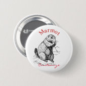 Cute Marmot Animal Thunder_Cove Ronde Button 5,7 Cm (Voorkant /achterkant)
