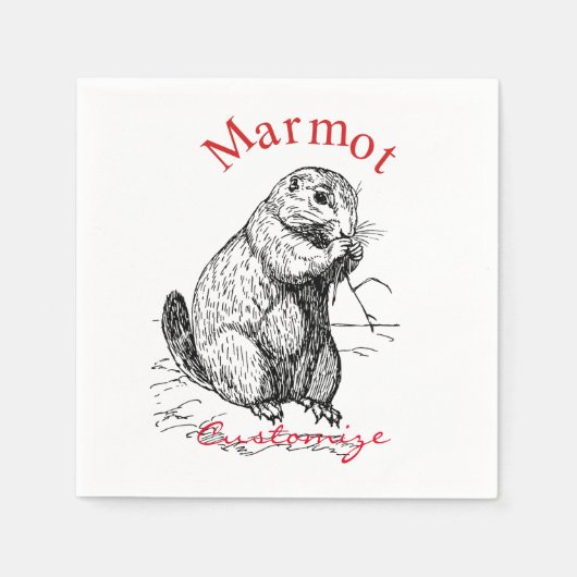 Cute Marmot Animal Thunder_Cove Servet (Voorkant)