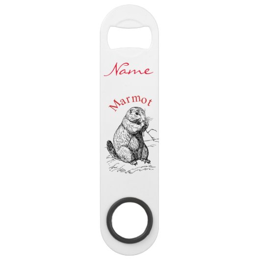 Cute Marmot Animal Thunder_Cove Speed Flessenopener (Voorkant)