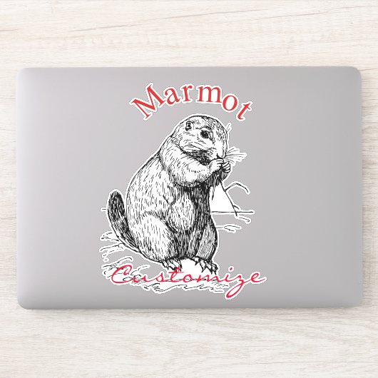 Cute Marmot Animal Thunder_Cove Sticker (Computer)