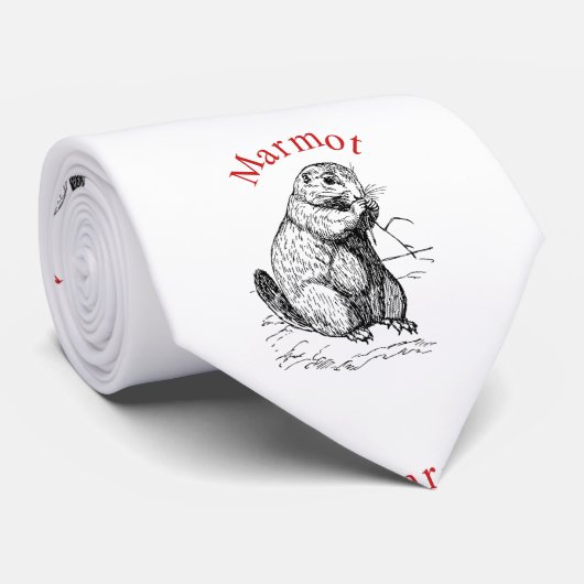 Cute Marmot Animal Thunder_Cove Stropdas (Opgerold)