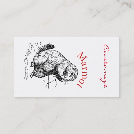 Cute Marmot Animal Thunder_Cove Visitekaartje (Achterkant)