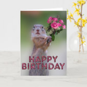 Cute marmot kaart (Gele Bloem)