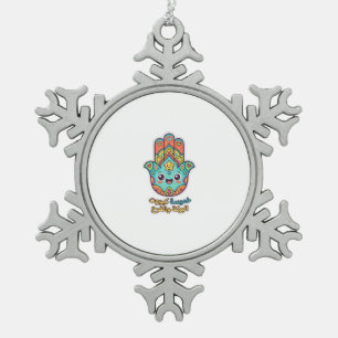 Cute Marokkaanse Kawaii Hamsa Hamsa Hand Sticker Tin Sneeuwvlok Ornament