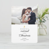 Cute Married Little Kerstman 2 Photo Weduwen Bedankkaart (Staand voorkant)