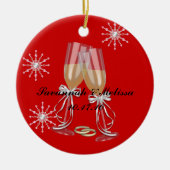 Cute Married Onze eerste kerst Keramisch Ornament (Voorkant)