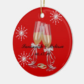Cute Married Onze eerste kerst Keramisch Ornament (Links)