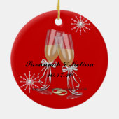 Cute Married Onze eerste kerst Keramisch Ornament (Achterkant)