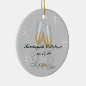 Cute Married Onze eerste kerst Keramisch Ornament (Rechts)