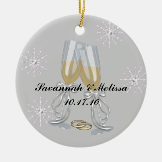 Cute Married Onze eerste kerst Keramisch Ornament (Voorkant)