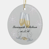 Cute Married Onze eerste kerst Keramisch Ornament (Links)