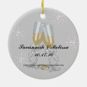 Cute Married Onze eerste kerst Keramisch Ornament (Achterkant)