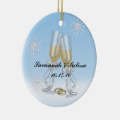 Cute Married Onze eerste kerst Keramisch Ornament (Rechts)