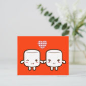 Cute Marshmallow koppel Briefkaart (Staand voorkant)