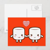 Cute Marshmallow koppel Briefkaart (Voorkant / Achterkant)