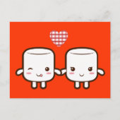 Cute Marshmallow koppel Briefkaart (Voorkant)
