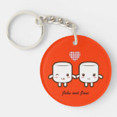 Cute Marshmallow koppel Sleutelhanger (Voorkant)