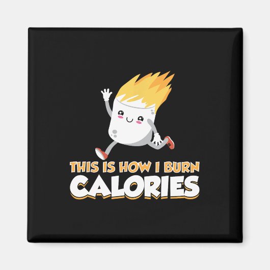 Cute Marshmallow S'mores Kleding Hoe ik Calorieën Magneet (Voorkant)