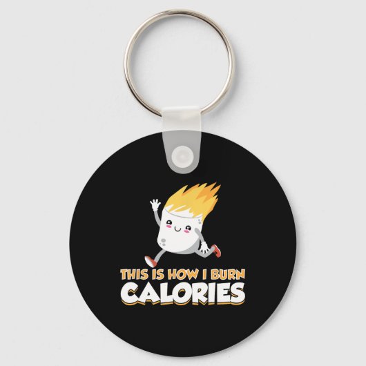 Cute Marshmallow S'mores Kleding Hoe ik Calorieën Sleutelhanger (Voorkant)