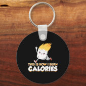 Cute Marshmallow S'mores Kleding Hoe ik Calorieën Sleutelhanger (Voorkant)