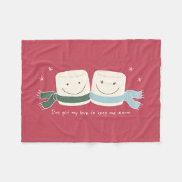 Cute Marshmallow Winter Holiday Blanket Fleece Deken