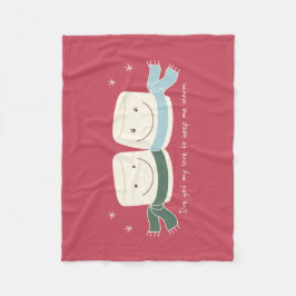 Cute Marshmallow Winter Holiday Blanket Fleece Deken