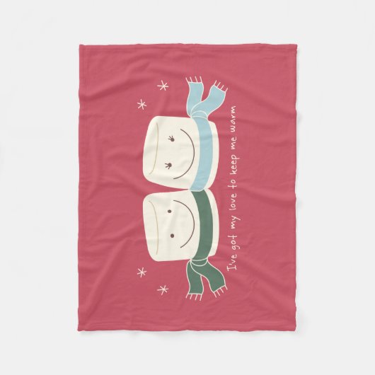 Cute Marshmallow Winter Holiday Blanket Fleece Deken (Voorkant)