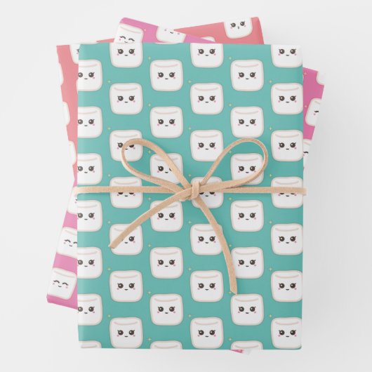Cute Marshmallows Inpakpapier Vel (In situ)