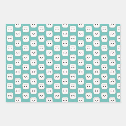 Cute Marshmallows Inpakpapier Vel (Voorkant)