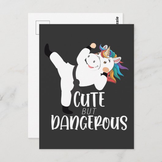 Cute Martial Arts Dangerous Unicorn Karate Briefkaart (Voorkant / Achterkant)