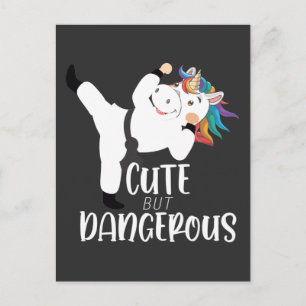 Cute Martial Arts Dangerous Unicorn Karate Briefkaart