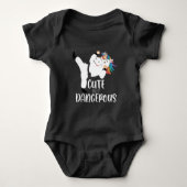 Cute Martial Arts Dangerous Unicorn Karate Romper (Voorkant)