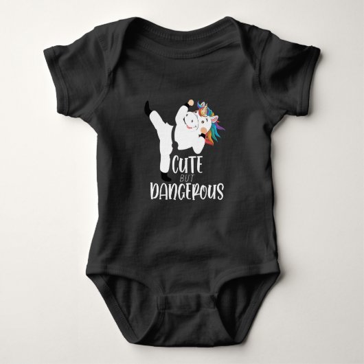 Cute Martial Arts Dangerous Unicorn Karate Romper (Voorkant)