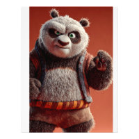 Cute Martial Arts Panda Muur Kunst Set van 3