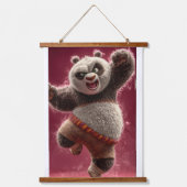 Cute Martial Arts Panda Muur Kunst Set van 3 Kinde Hangend Wandkleed (Voorkant 2)