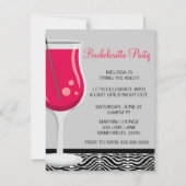 Cute Martini Bachelorette Party Invitation Kaart (Voorkant)