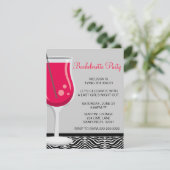 Cute Martini Bachelorette Party Invitation Kaart (Staand voorkant)