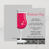 Cute Martini Bachelorette Party Invitation Kaart (Voorkant / Achterkant)