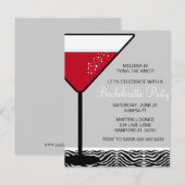 Cute Martini Bachelorette Party Invitation Kaart (Voorkant / Achterkant)