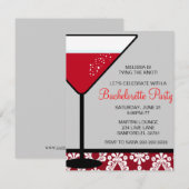 Cute Martini Bachelorette Party Invitation Kaart (Voorkant / Achterkant)