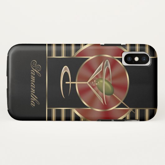 Cute Martini Cocktail Personalized Case-Mate iPhone Case (Achterkant (horizontaal))