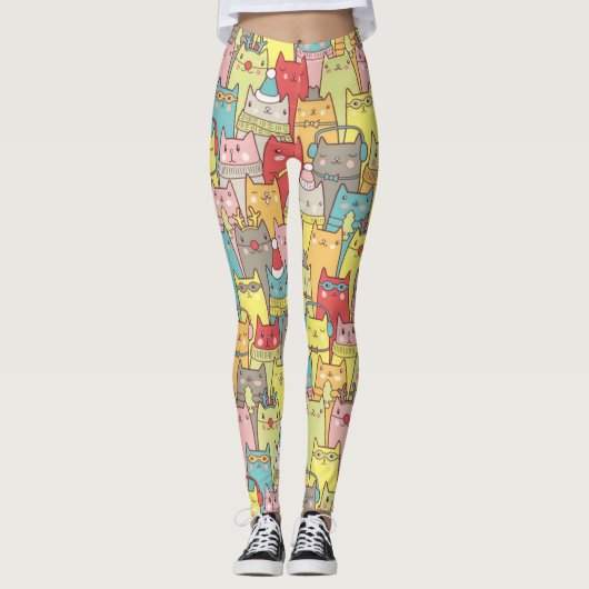 Cute-mas katten leggings (Voorkant)