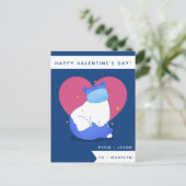 Cute Mask Cat Funny Classroom Kinder Valentine Day Briefkaart (Staand voorkant)