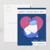 Cute Mask Cat Funny Classroom Kinder Valentine Day Briefkaart (Voorkant / Achterkant)