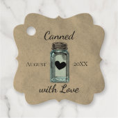 Cute Mason Jar Canadees met Love Dated Kraft Bedankjes Labels (Voorkant)