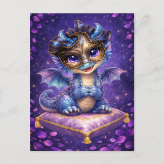 Cute Masquerade Draak Ansichtkaart Briefkaart