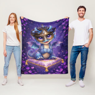 Cute Masquerade Draak fleece deken