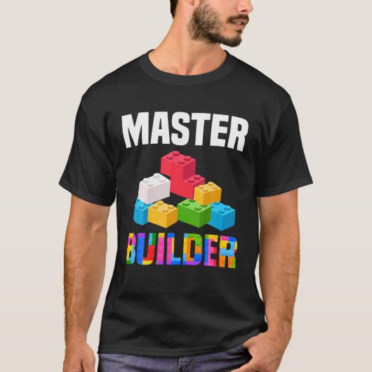 Cute Master Builder Brick Builder Funny Blocks Spe T-shirt (Voorkant)