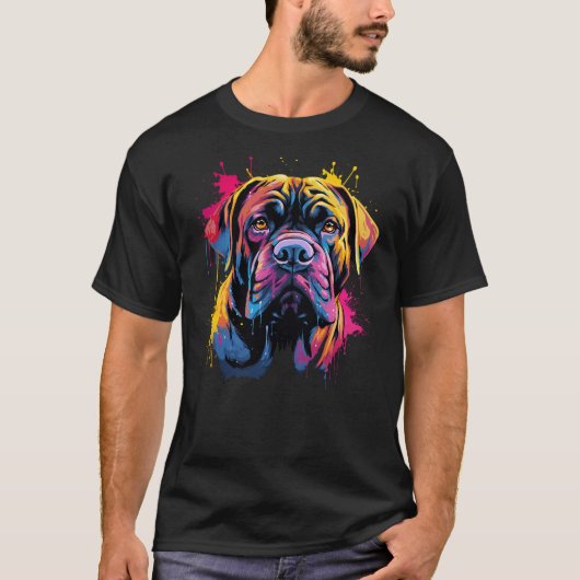 Cute Mastiff Dog on painted Mastiff T-shirt (Voorkant)